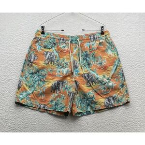 Polo Ralph Lauren Traveler Swim Shorts Mens XL 5" Orange Tropical Elephants AOP